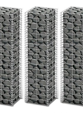 VidaXL 3-delige Schanskorfset 25x25x100 cm gegalvaniseerd draad