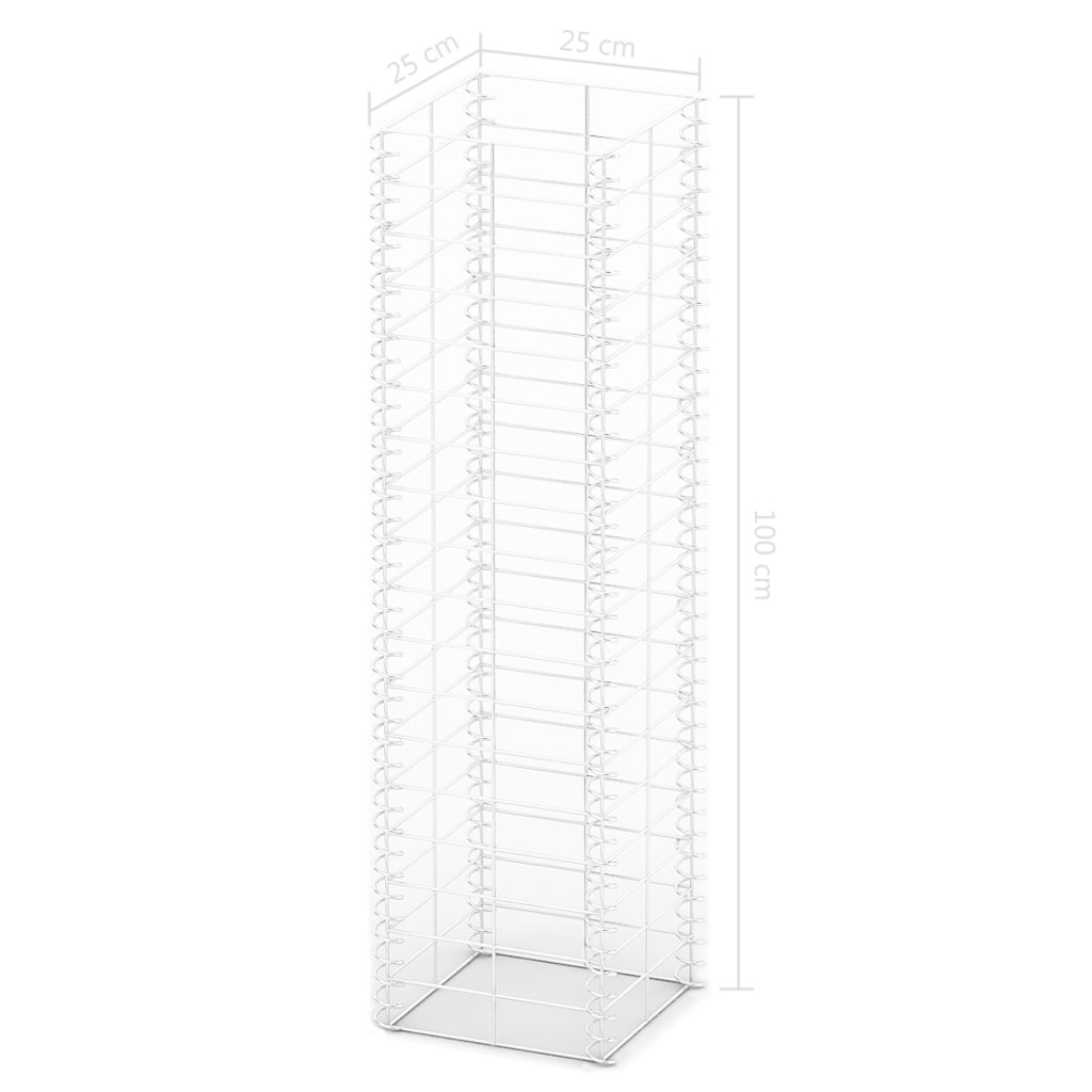 VidaXL 3-delige Schanskorfset 25x25x100 cm gegalvaniseerd draad