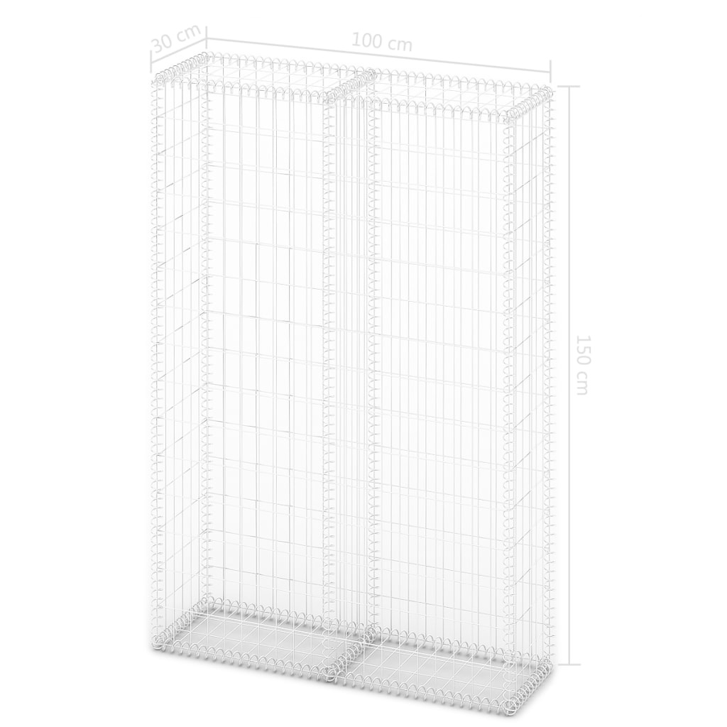 VidaXL Schanskorf met deksels 150x100x30 cm gegalvaniseerd draad