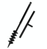vidaXL Grondboor met handvat en schroefkop (dubbele schroef) 100 mm (zwart)