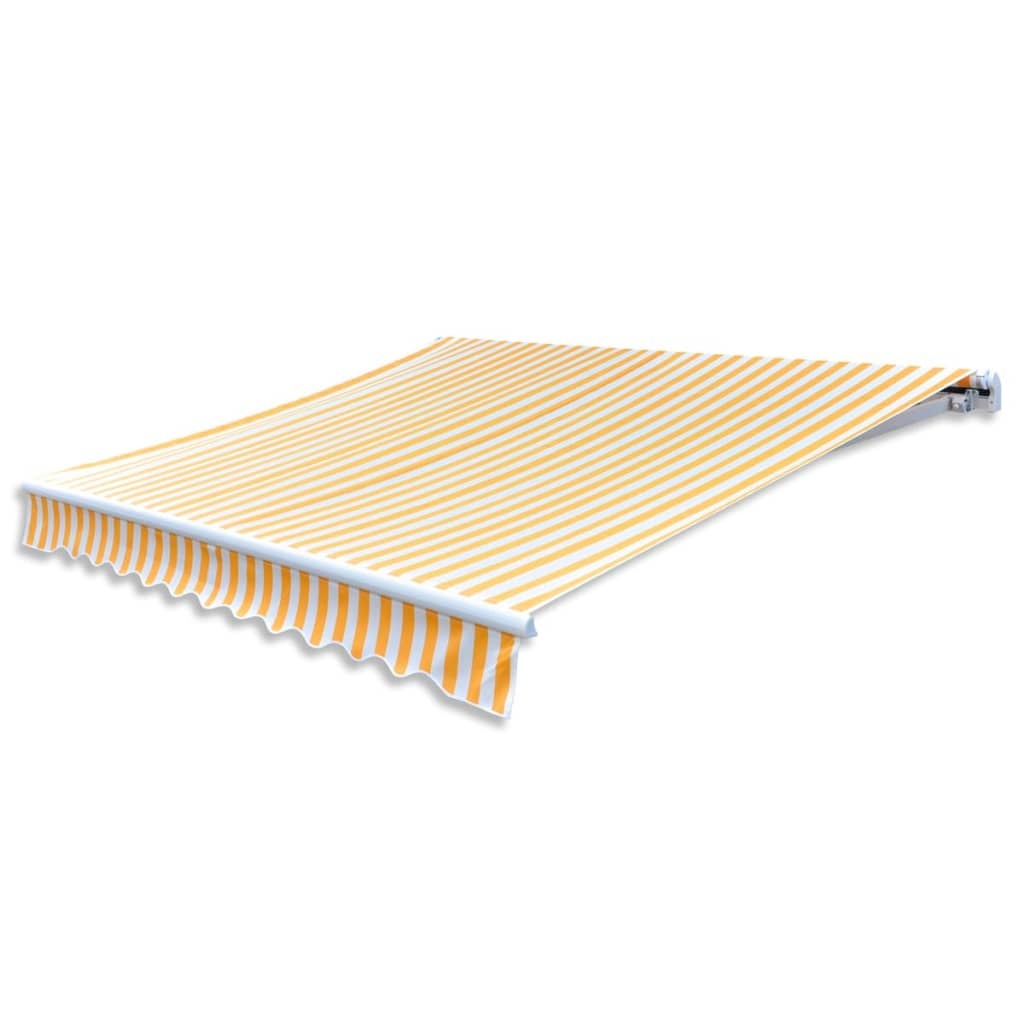 VidaXL Luifeldoek 6x3 m canvas zonnebloemgeel en wit
