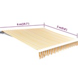 VidaXL Luifeldoek 6x3 m canvas zonnebloemgeel en wit