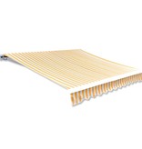 VidaXL Luifeldoek 4x3 m canvas zonnebloemgeel en wit