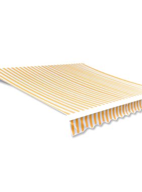 VidaXL Luifeldoek 4x3 m canvas zonnebloemgeel en wit