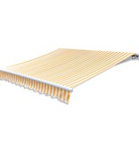 VidaXL Luifeldoek 4x3 m canvas zonnebloemgeel en wit