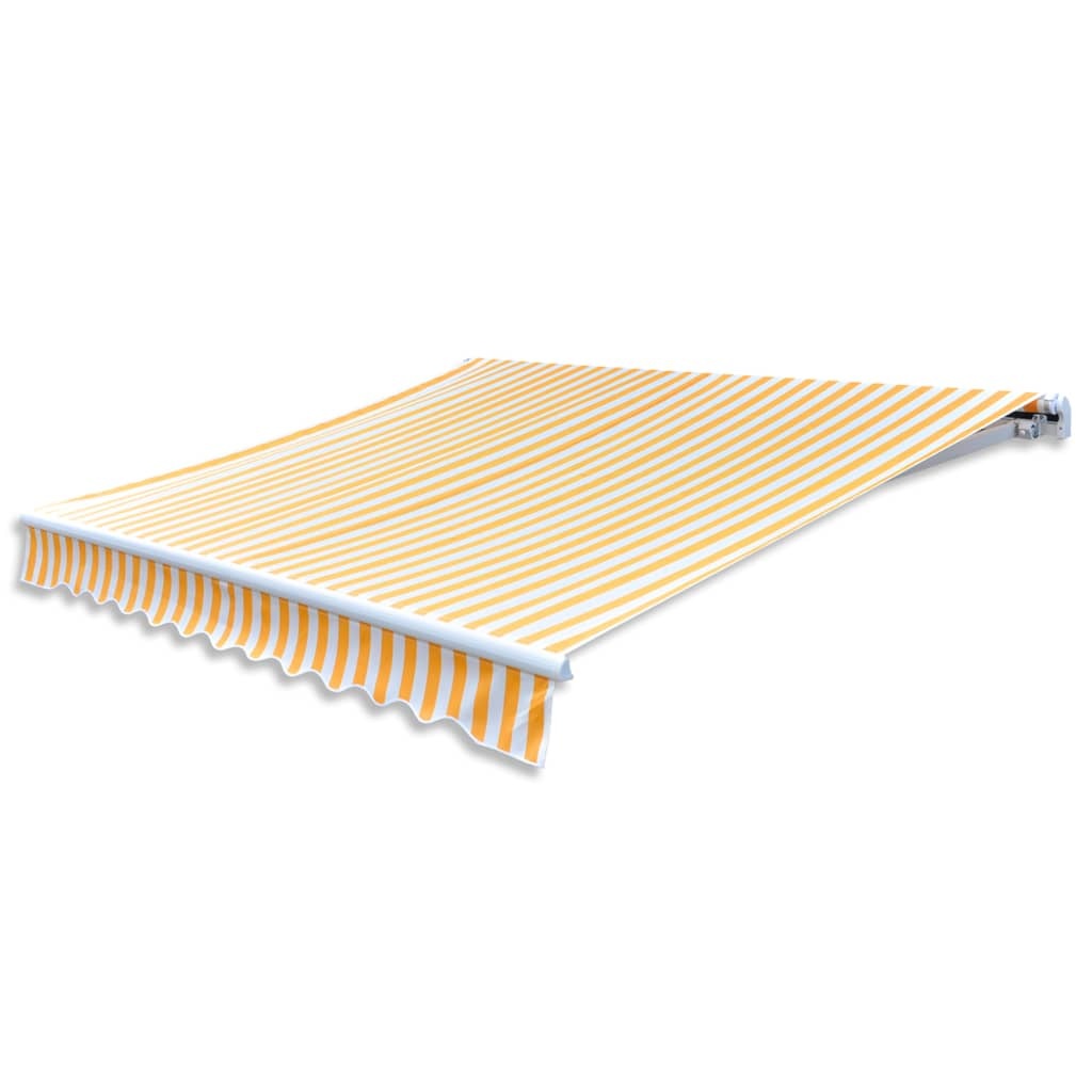 VidaXL Luifeldoek 4x3 m canvas zonnebloemgeel en wit