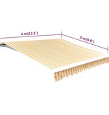 VidaXL Luifeldoek 4x3 m canvas zonnebloemgeel en wit