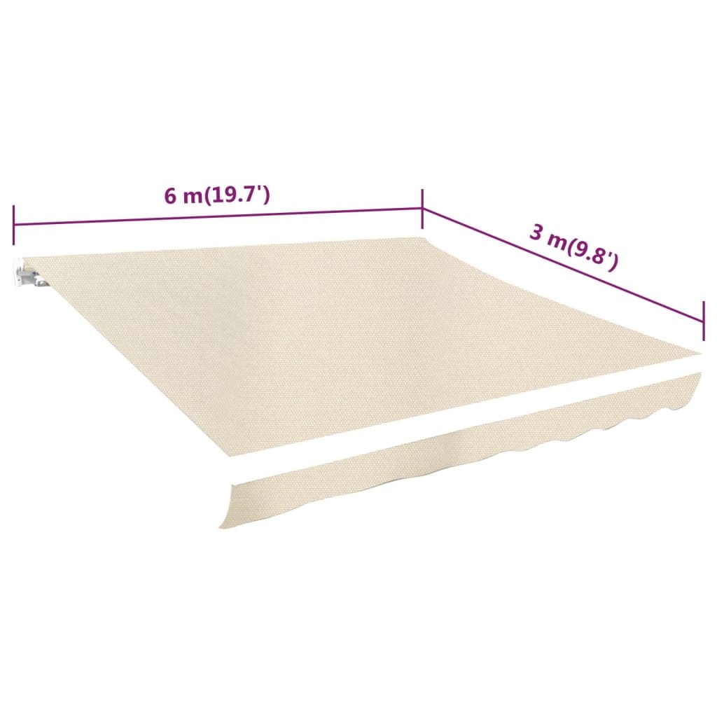 VidaXL Luifeldoek 6x3 m canvas crème