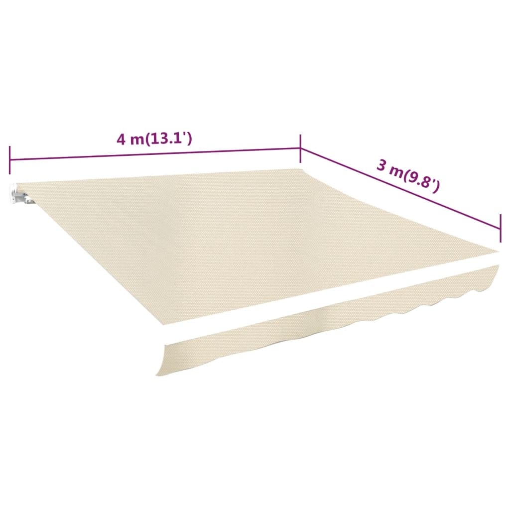 vidaXL Luifeldoek 4x3 m canvas crème