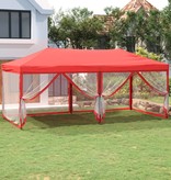 vidaXL Partytent inklapbaar met zijwanden 3x6 m rood