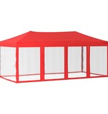 vidaXL Partytent inklapbaar met zijwanden 3x6 m rood