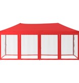 VidaXL Partytent inklapbaar met zijwanden 3x6 m rood