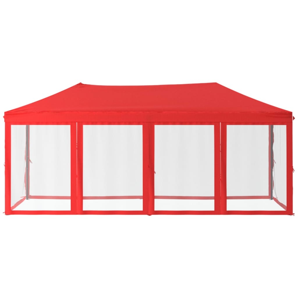 vidaXL Partytent inklapbaar met zijwanden 3x6 m rood