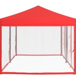 VidaXL Partytent inklapbaar met zijwanden 3x6 m rood