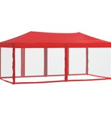 VidaXL Partytent inklapbaar met zijwanden 3x6 m rood