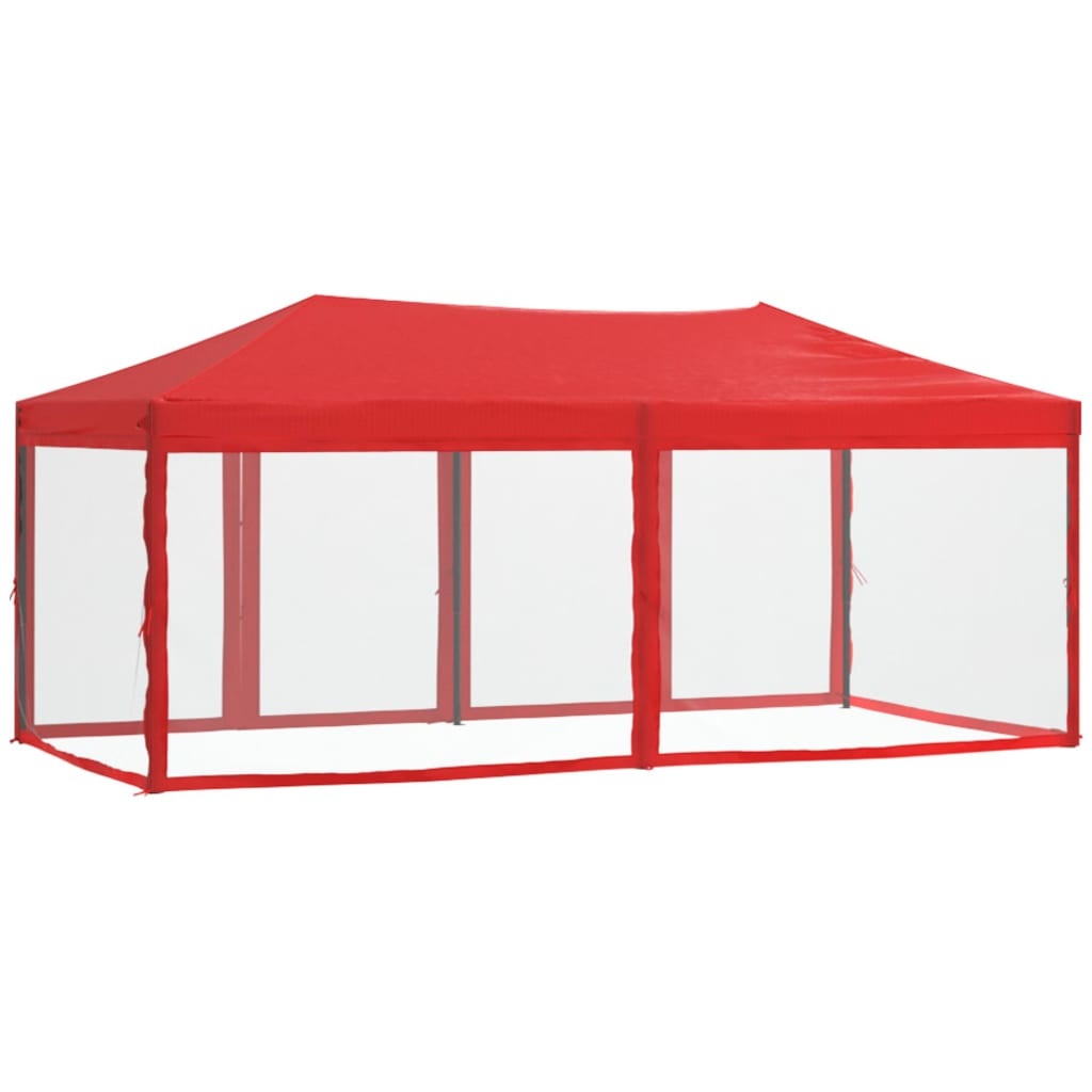 vidaXL Partytent inklapbaar met zijwanden 3x6 m rood