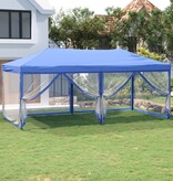 vidaXL Partytent inklapbaar met zijwanden 3x6 m blauw