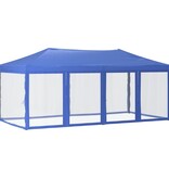 vidaXL Partytent inklapbaar met zijwanden 3x6 m blauw