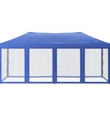 vidaXL Partytent inklapbaar met zijwanden 3x6 m blauw