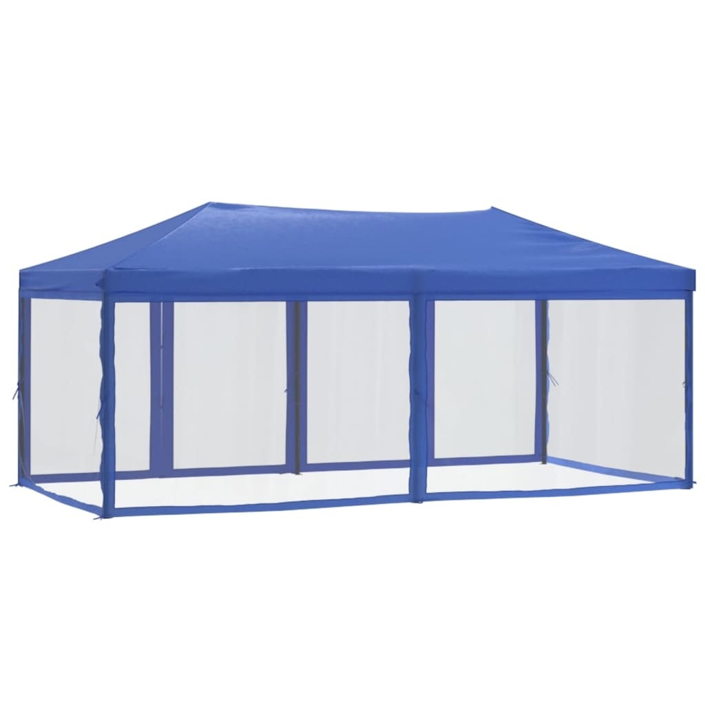 vidaXL Partytent inklapbaar met zijwanden 3x6 m blauw