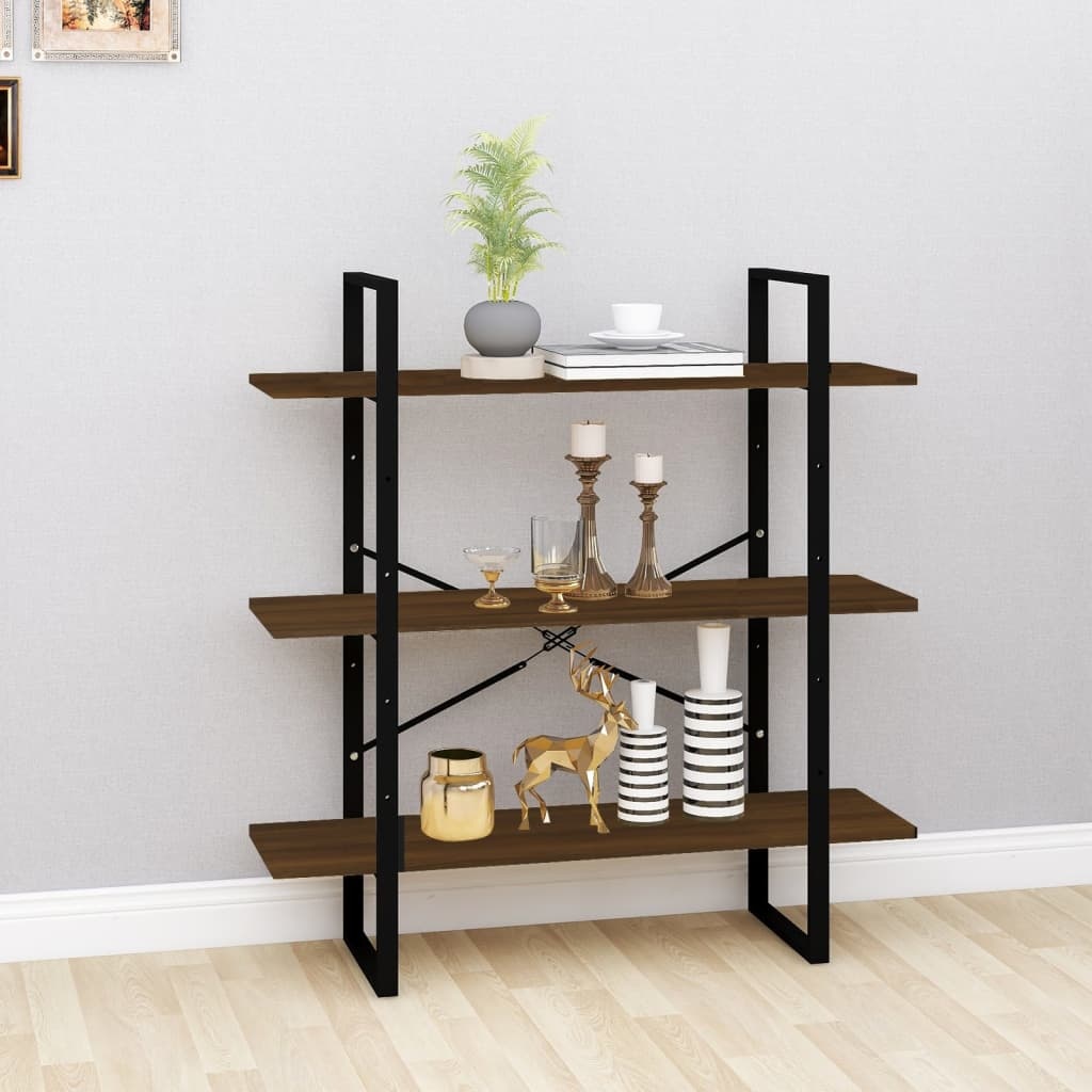 VidaXL Boekenkast 100x30x105 cm bewerkt hout bruineikenkleurig