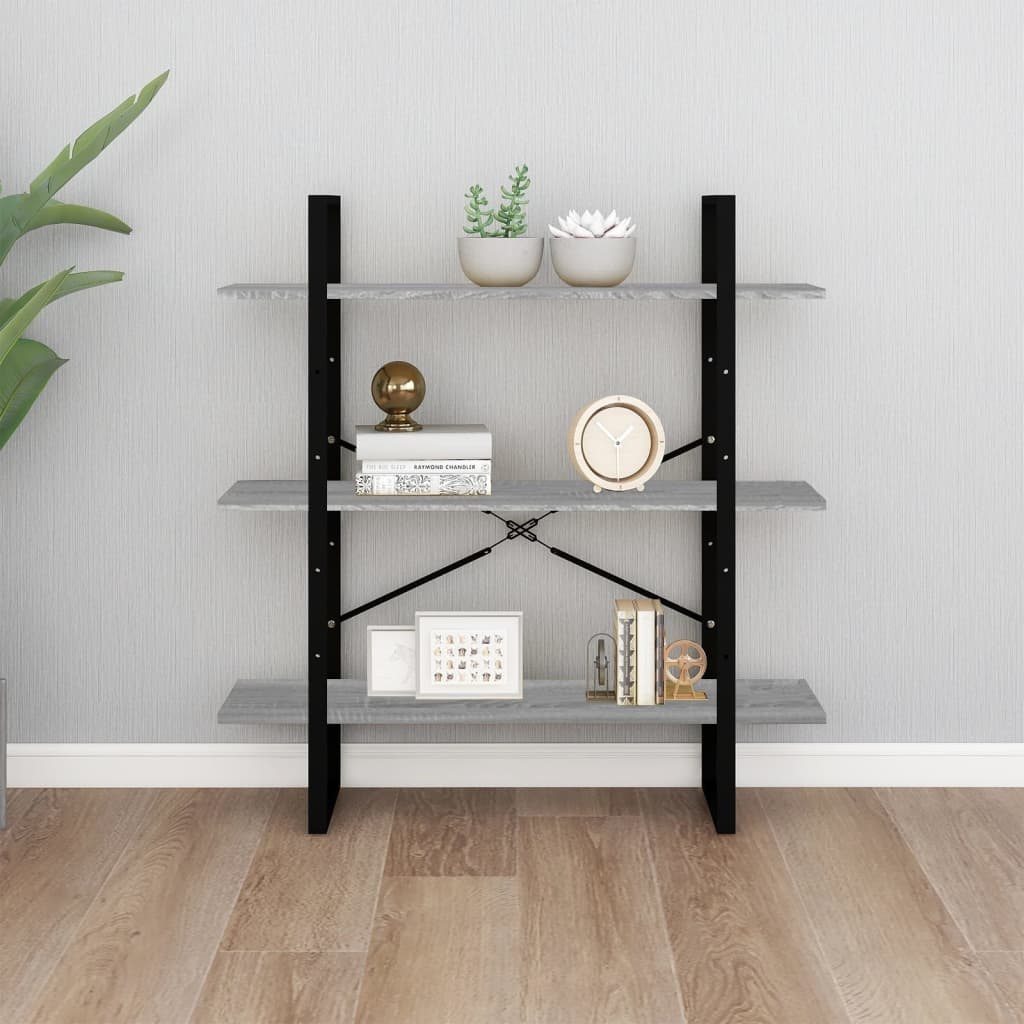 VidaXL Boekenkast 100x30x105 cm bewerkt hout grijs sonoma eikenkleurig