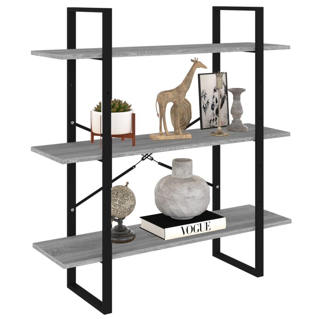 VidaXL Boekenkast 100x30x105 cm bewerkt hout grijs sonoma eikenkleurig