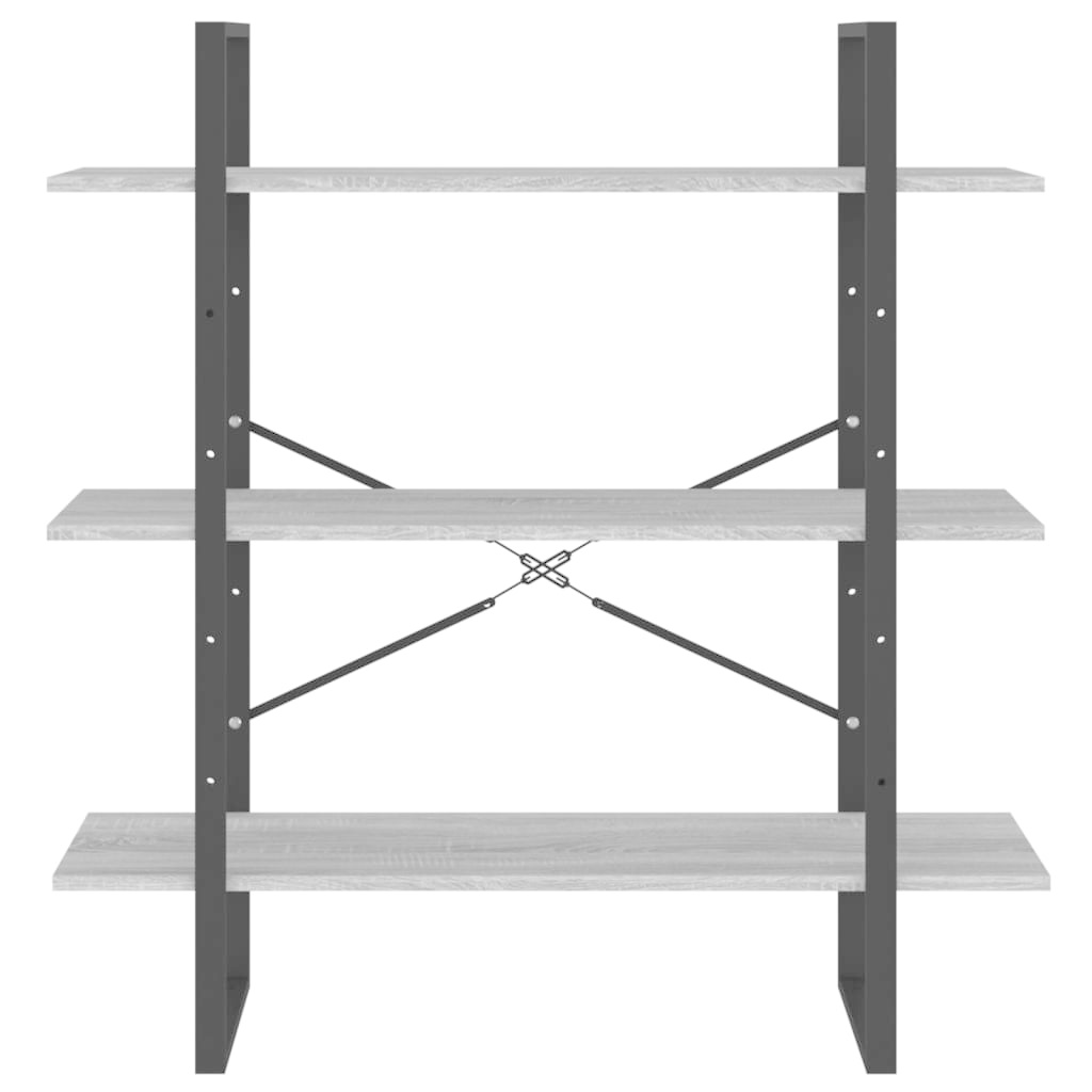 VidaXL Boekenkast 100x30x105 cm bewerkt hout grijs sonoma eikenkleurig