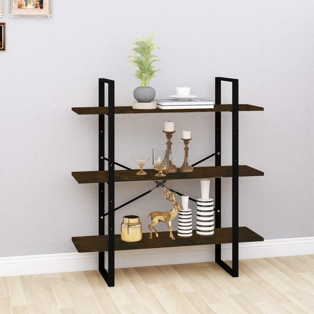 VidaXL Boekenkast 100x30x105 cm bewerkt hout gerookt eikenkleurig