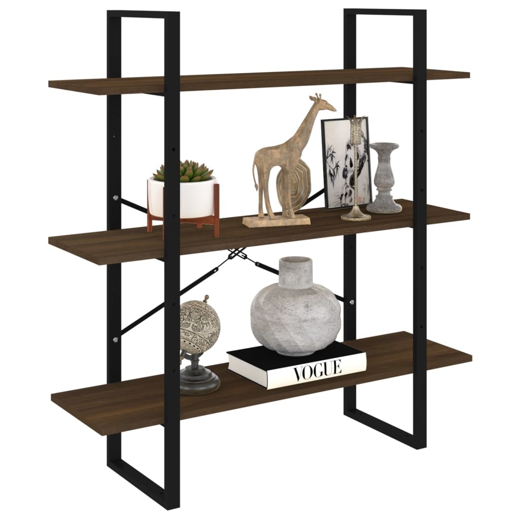 VidaXL Boekenkast 100x30x105 cm bewerkt hout gerookt eikenkleurig