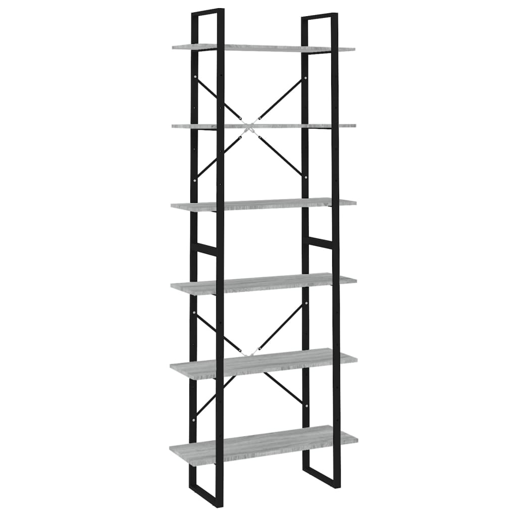 VidaXL Hoge kast 80x30x210 cm bewerkt hout grijs sonoma eikenkleurig