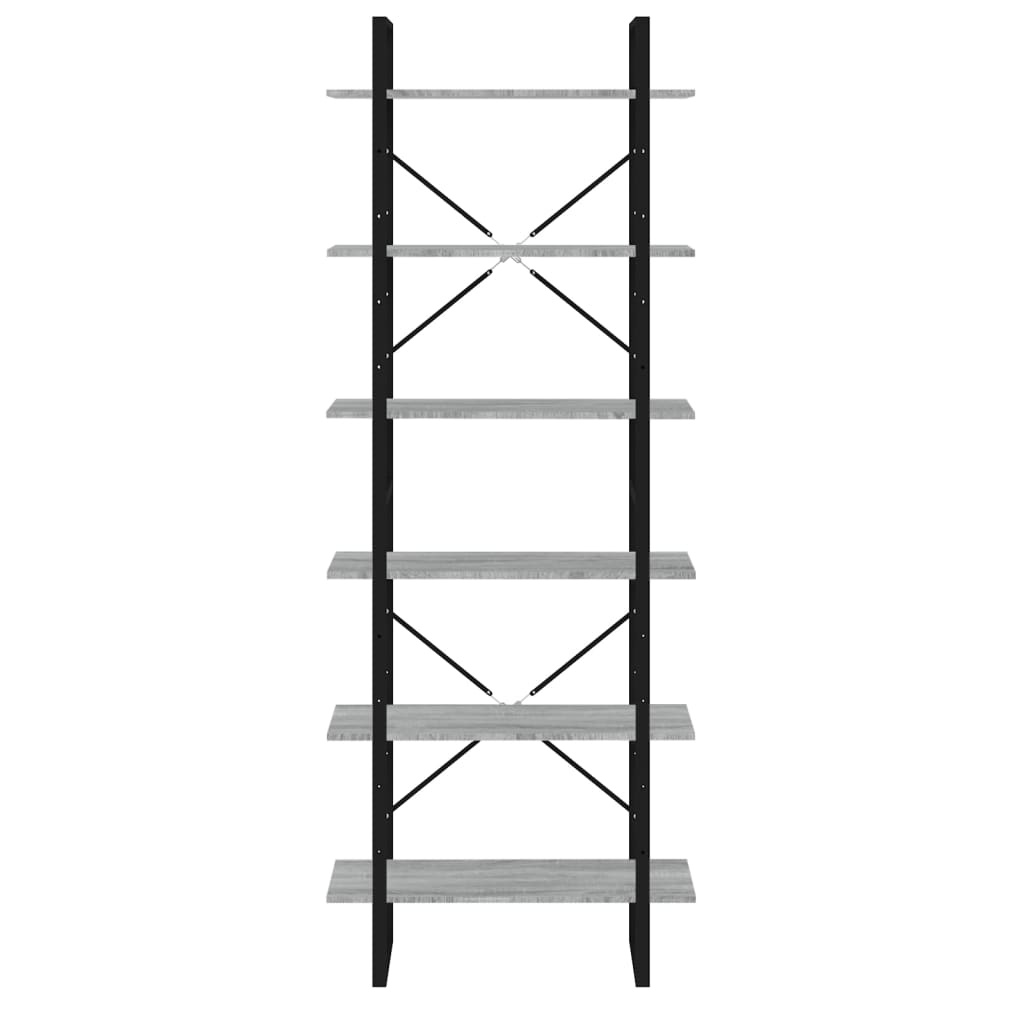 VidaXL Hoge kast 80x30x210 cm bewerkt hout grijs sonoma eikenkleurig