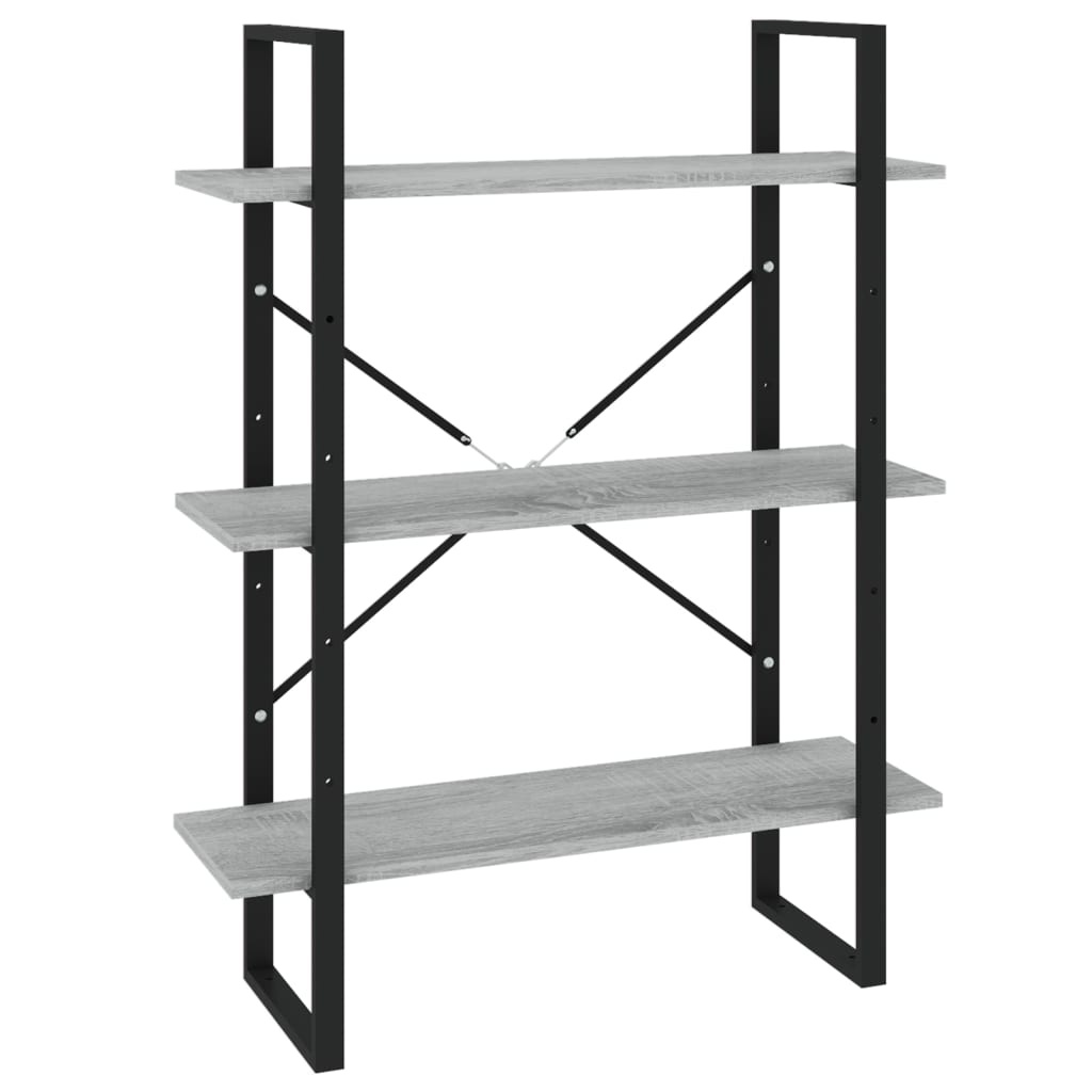 VidaXL Boekenkast 80x30x105 cm bewerkt hout grijs sonoma eikenkleurig