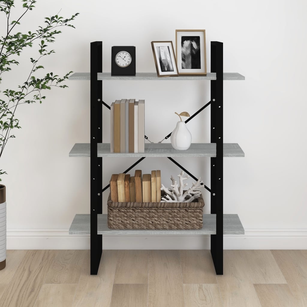 VidaXL Boekenkast 80x30x105 cm bewerkt hout grijs sonoma eikenkleurig