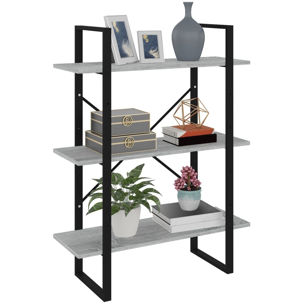 VidaXL Boekenkast 80x30x105 cm bewerkt hout grijs sonoma eikenkleurig