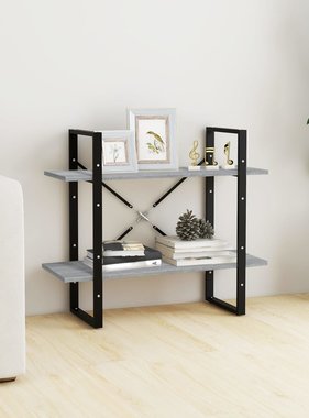 VidaXL Boekenkast met 2 schappen 80x30x70 cm bewerkt hout grijs sonoma