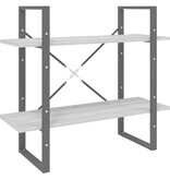 VidaXL Boekenkast met 2 schappen 80x30x70 cm bewerkt hout grijs sonoma