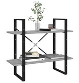 VidaXL Boekenkast met 2 schappen 80x30x70 cm bewerkt hout grijs sonoma