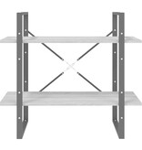 VidaXL Boekenkast met 2 schappen 80x30x70 cm bewerkt hout grijs sonoma