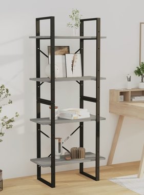 VidaXL Boekenkast 60x30x140 cm bewerkt hout grijs sonoma eikenkleurig