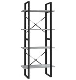 VidaXL Boekenkast 60x30x140 cm bewerkt hout grijs sonoma eikenkleurig
