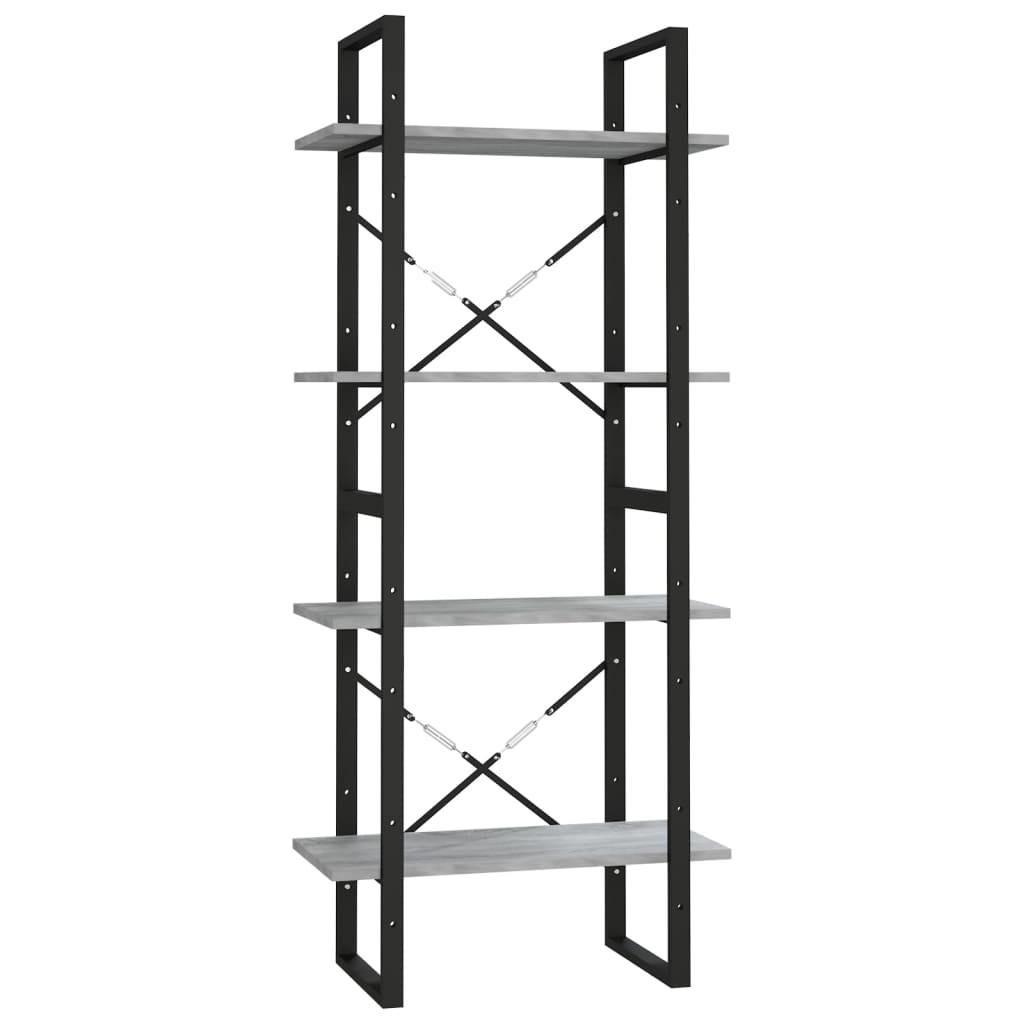 VidaXL Boekenkast 60x30x140 cm bewerkt hout grijs sonoma eikenkleurig