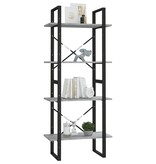 VidaXL Boekenkast 60x30x140 cm bewerkt hout grijs sonoma eikenkleurig