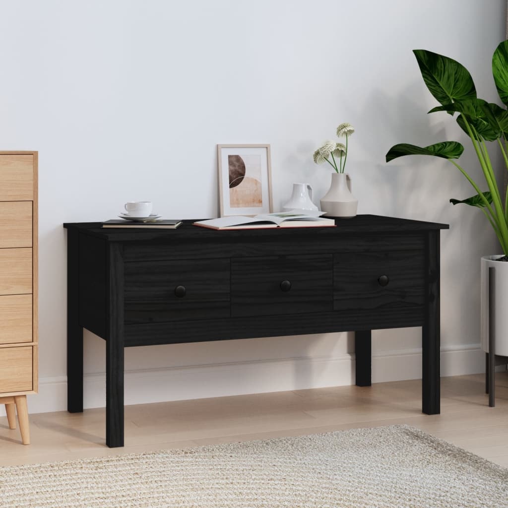 VidaXL Salontafel 102x49x55 cm massief grenenhout zwart