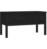 VidaXL Salontafel 102x49x55 cm massief grenenhout zwart