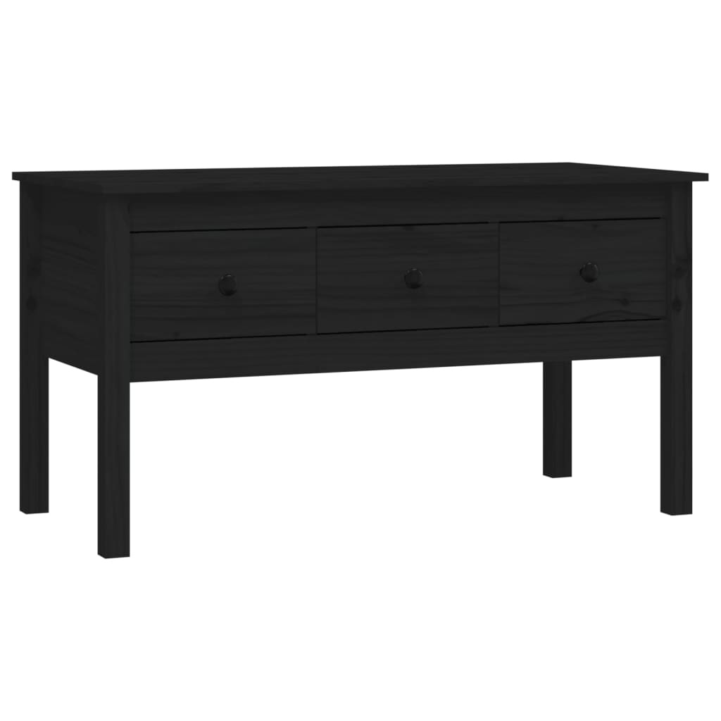 VidaXL Salontafel 102x49x55 cm massief grenenhout zwart