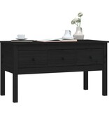 VidaXL Salontafel 102x49x55 cm massief grenenhout zwart