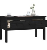 VidaXL Salontafel 102x49x55 cm massief grenenhout zwart