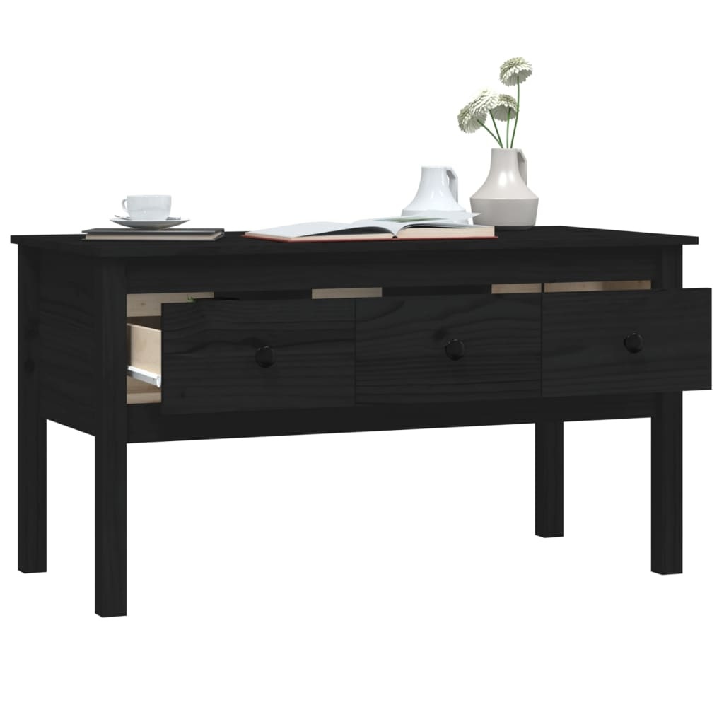 VidaXL Salontafel 102x49x55 cm massief grenenhout zwart