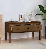 VidaXL Salontafel 102x49x55 cm massief grenenhout honingbruin